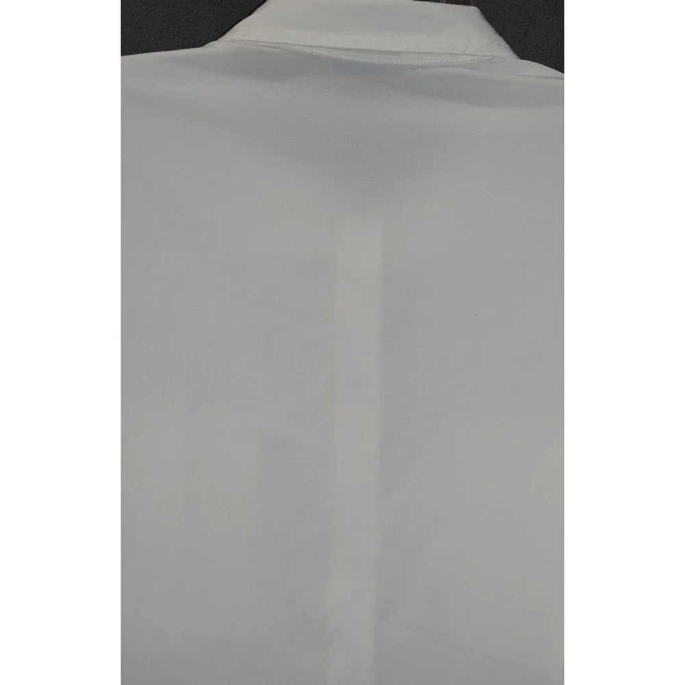 Eddie Bauer XL Women Departure Shirt Ivory Roll Tab Sleeve Button Up Stretch - Picture 13 of 16